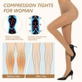 thumbnail image 6 of Manzi 2 Pairs Compression Pantyhose for Women Shaping Black Tights 10-15mmHg Support 50D Opaque Tights, 6 of 7