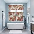 thumbnail image 3 of Cardinal Bird Kitchen Curtains Sets for Windows 36 Inch Length, Pine Cones Poinsettia Berry Floral Beige Rod Pocket Window Treatments Tier Curtains and Valances Set for Bedroom/Bathroom, 3 of 8