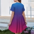 thumbnail image 5 of XADYUY Girls Summer Dress Size 14-16 Casual A-Line Short Sleeve Girls Tshirt Dresses Gradient Crew Neck Sundresses Swing Dresses with Pockets,11-12Years,Blue, 5 of 5