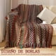 thumbnail image 5 of Manta para Sofá ,Cobija Punto con Borlas 172X127CM,Throw Blanket cálida,Que no Hace Bolitas,para Cobija Decoración Pie de Cama y sofás y campamentos al Aire Libre,picnics. (Rojo), 5 of 6