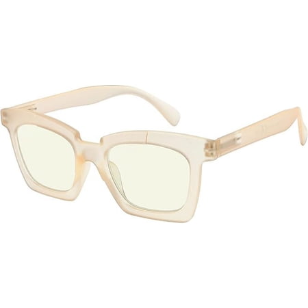 Eyekepper Blue Light Filter Reading Glasses Design Readers Women's Eyeglasses Block Blue Rays- Champagne +1.50