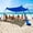 Blue, variant on COMMOUDS Beach Tent Canopy, UPF50  Portable Pop-up Sun Shelter, Easy Setup Sunshade with 4 Aluminum Poles (7x7FT, Skyblue)
