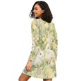 thumbnail image 2 of FORMRS Womens Long Sleeve Nightgowns Crew Neck Sleep Shirt Soft Pajamas Sizes S-3XL, Yellow Floral Rabbit, 2 of 8