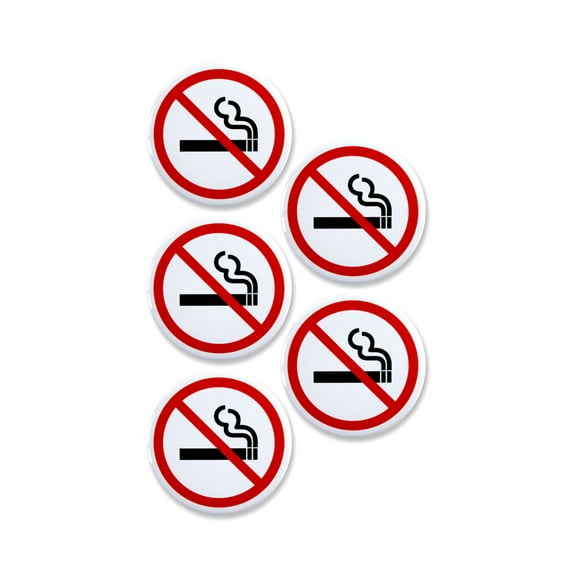 5 Pack - No Smoking Red Slash Pinback Buttons - 2.25 Inch