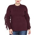 thumbnail image 1 of Rachel Roy Chandail à Franges pour Femmes, Violet, Grande Taille, 1X, 1 of 1