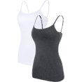 thumbnail image 1 of SURJDE Women's Cotton Camisole Shelf Bra Spaghetti Straps Tank Top 2 Packs, 1 of 6