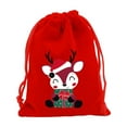 thumbnail image 2 of Flannel Gift Bag, Drawstring Christmas Bag, 7.87x5.91in Dimensions, Soft Flannel Material, Candy Packaging Design, For Holiday Gifting, Small Drawstring Gift Bag, Christmas Party Bag | Cloth, Red, 2 of 8