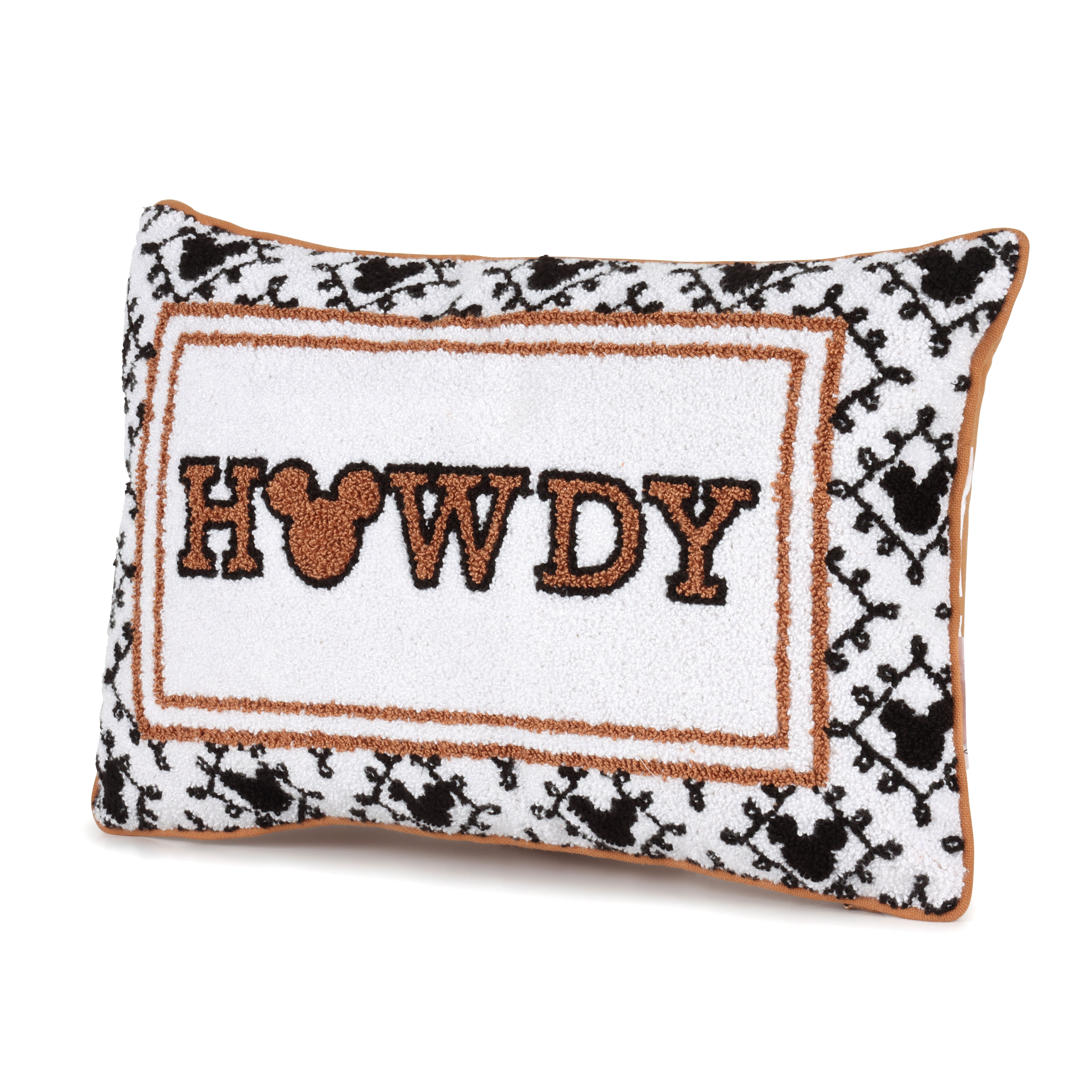 Disney Mickey Mouse Howdy Needlepoint Shaped Decorative Pillow, 16" x 10"