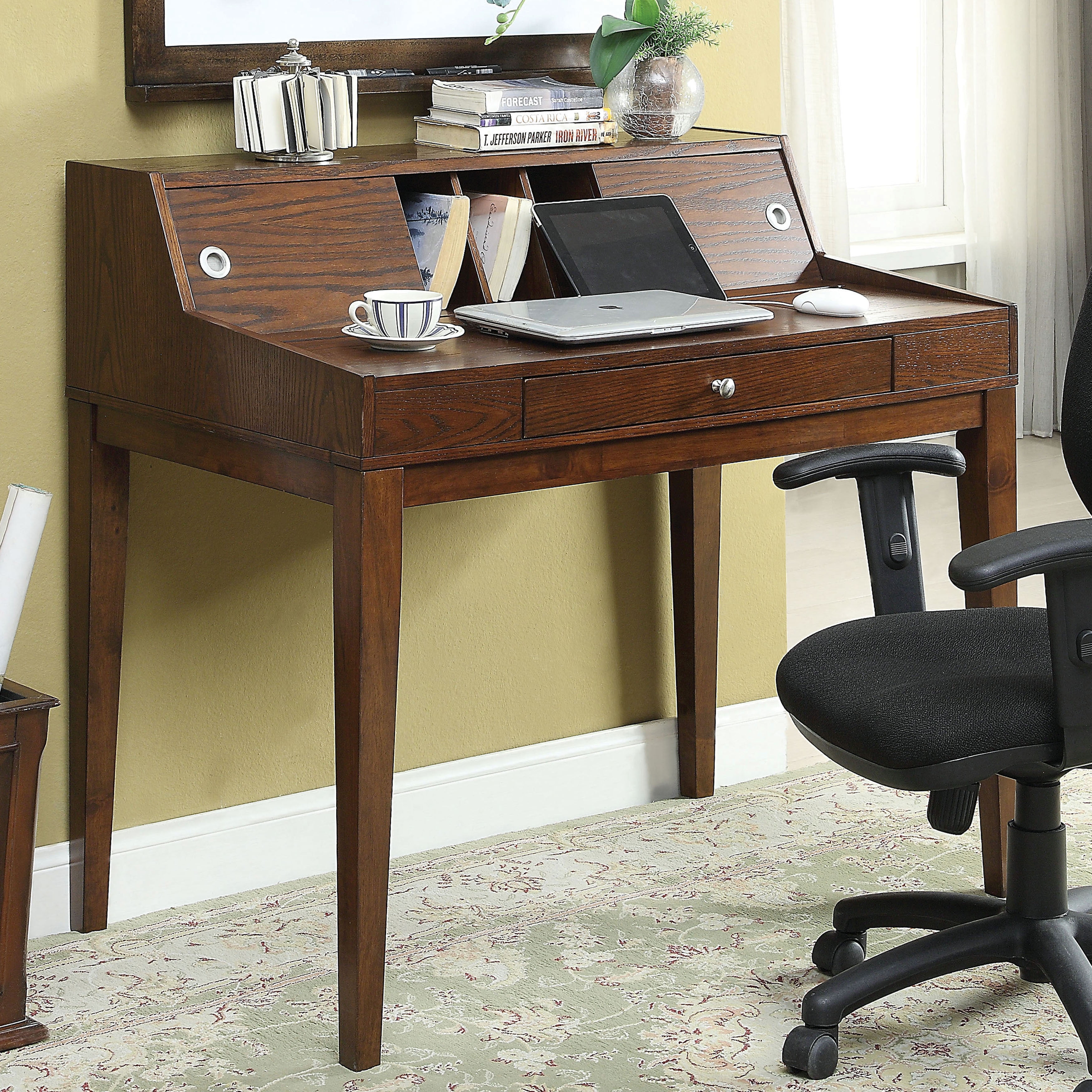 Furniture of America Woe Rustic Cherry 42inch Solid Wood Computer Desk