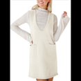 thumbnail image 1 of Vestido Corto de Punto Liso Sin Mangas con Cuello en V y Bolsillos para Mujer Albaricoque M, 1 of 10