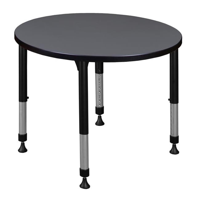 Regency TB30RNDGYAPBK Table de Classe Ronde Réglable en Hauteur 30 Po. Kee, Gris