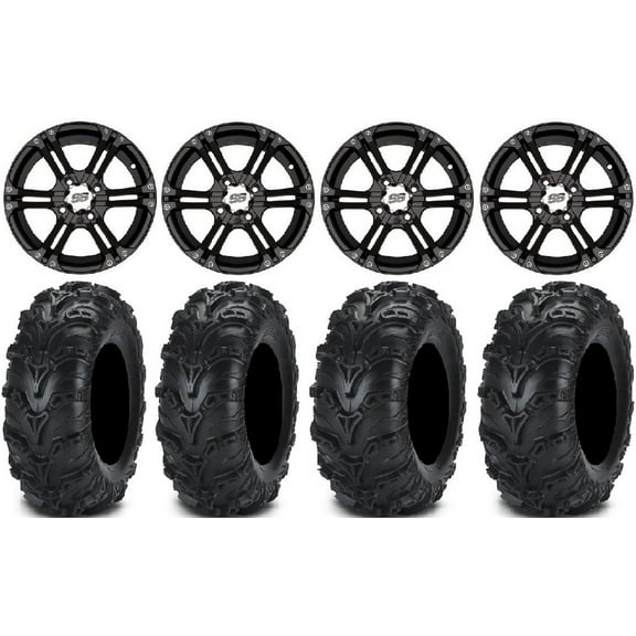 ITP SS212 14" Wheels Black 28" Mud Lite II Tires Yamaha Viking Wolverine YXZ1000R CFMoto ZForce 950 UForce 1000