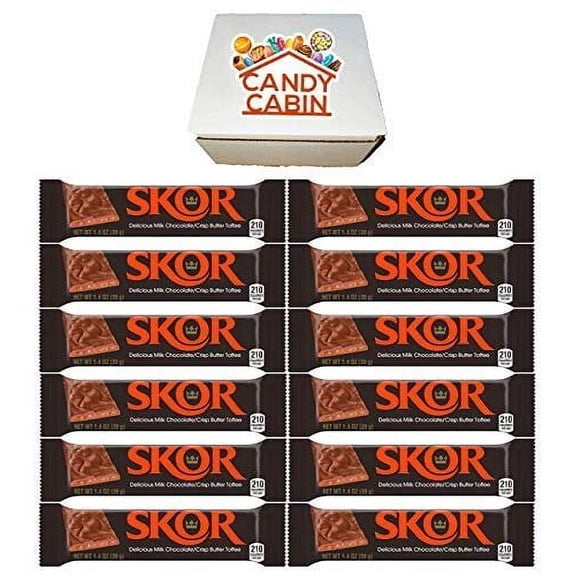 Skor Milk Chocolate Butter Toffee 1.4 Oz Candy Bars, Multiple Pack Box By CANDY CABIN 12 Pack