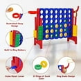 thumbnail image 2 of DORTALA Giant 4-in-A-Row, Plastic Jumbo Connect Game Set w/42 Jumbo Rings, Quick-Release Slider, Ring Toss, 2.5Ft Indoor Outdoor 4 to Score Yard Game w/Basketball Hoop, 2 of 8