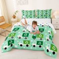 thumbnail image 3 of Manfei Boys Garbage Trucks Queen Comforter Set,Recycling Bin Comforter Sets Queen,Green,Polkadot Reversible,3-Piece,1 Comforter and 2 Pillowcases, 3 of 7