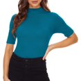 thumbnail image 1 of ORUYROP Chandail à Manches Courtes pour Femmes, Pull Ajusté en Jersey, 1 of 6