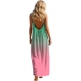 thumbnail image 6 of Omexry Beach Dresses for Women Summer Dress for Women Fashion Sleeveless Backless Cami Dresses Spaghetti Strap Flowy Long Sundress withback Pink XL, 6 of 9