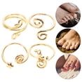 thumbnail image 4 of KAKOWELY 4pcs Adjustable Toe Rings Set for Women Handmade Open Toe Rings with Zircon Toe Rings for Summer Beach Jewelry,0.71X"X0.67"X0.67", 4 of 5