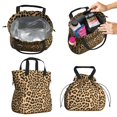 thumbnail image 2 of Beige and Black Of Leopard Print Drawstring Lunch Bag Women - Drawstring Lunch Bag Insulated for Work Office - Stain-Resistant Large Lunchbags for Women with Multi-Pockets, 2 of 6