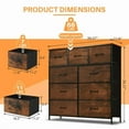 thumbnail image 5 of SIVROCK 9-Drawer Fabric Storage Tower, Multi-Use Organizer with Fabric Bins, Steel Frame & Wood Top, Brown, 5 of 6