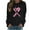 Black 1, variant on Trendy Breast Cancer Shirts for Women Pink Ribbon Print Tops Casual Loose Raglan Long Sleeve Round Neck Pullover Hoodie Top,Gray 1,L
