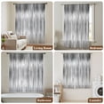 thumbnail image 5 of Grey Sheer Curtains 45 Inch Length, Light Filtering Voile Curtain Panel, Modern Abstract Art Ombre Striped Rod Pocket Drapes Window Treatments for Living Room Bedroom 52"x45", 5 of 9