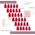 thumbnail image 4 of Press On Nails, glamnetic, rojo intenso, opaco, brillante, corto, almendra, 4 of 6