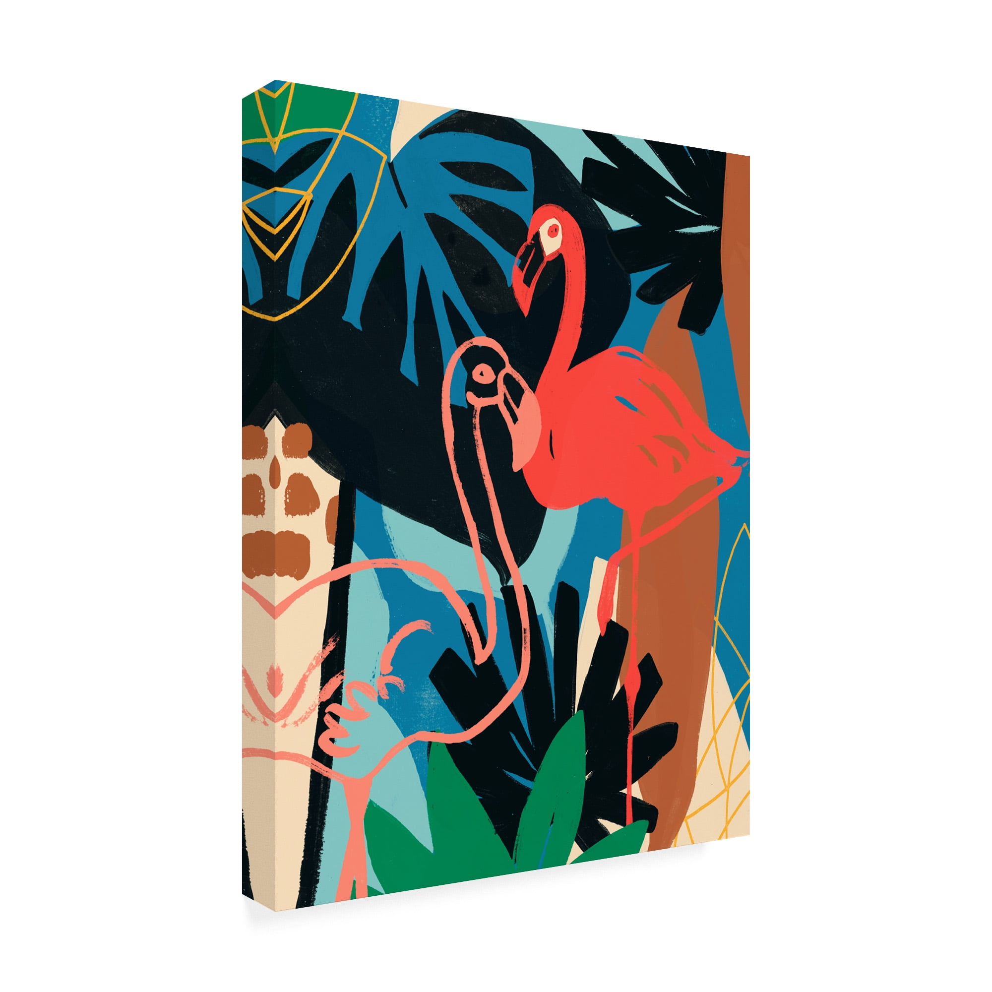 Trademark Fine Art 'Funky Flamingo II' Canvas Art by June Erica Vess