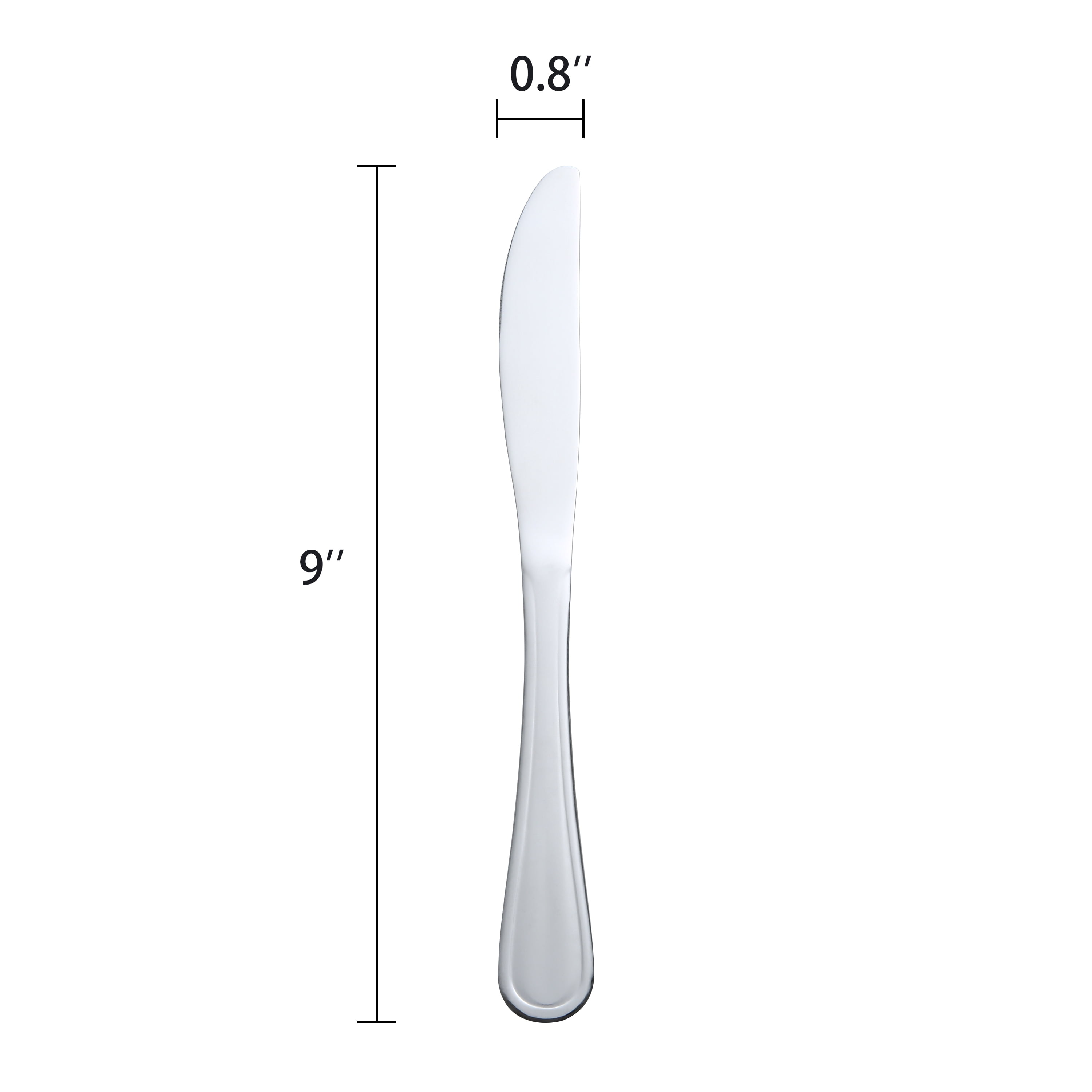 Mainstays Fleetline Stainless Steel Adult Dinner Knife Set, 3-Piece, Silver