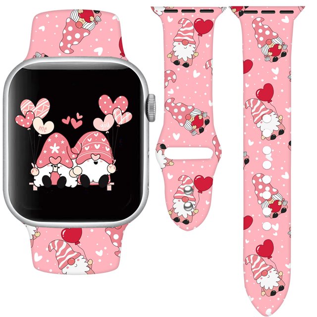 Correa De Reloj De San Valentín Compatible Con Apple Watch Band De 38 Mm, 40 Mm, 41 Mm Para Mujeres Y Hombres, Repuesto De Silicona Suave, Accesorios Deportivos, Correa De Repuesto Para Iwatch Series
