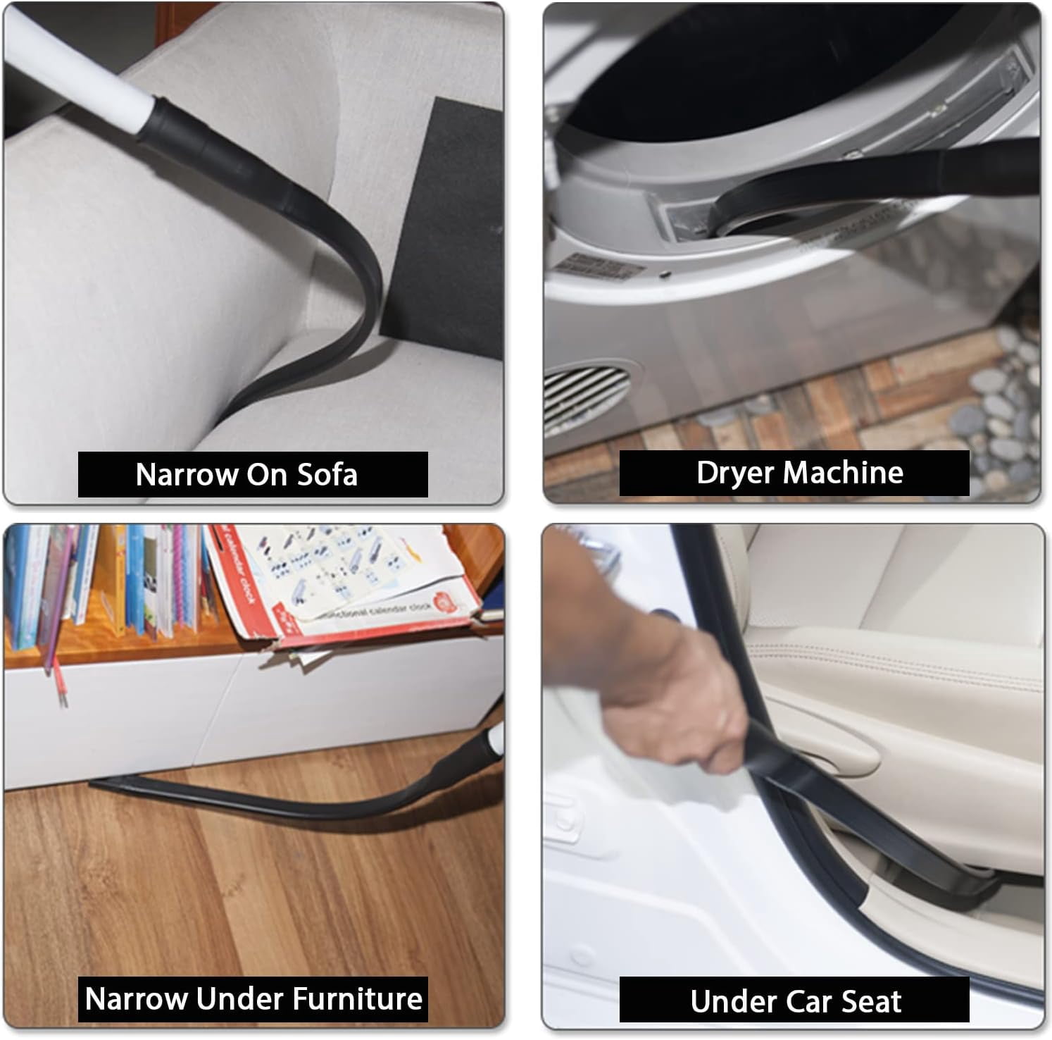 Vacuum Accessories & Attachments for Dy*son Ball Animal 2, 3, DC58 DC59 V6 V7 V8 V10 V11 V15 - Flexible Crevice Tool for Hard to Reach Places & Dust Brush Attachment Kit - HouseHold Cleaning Tool Kit