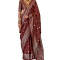 thumbnail image 3 of Luxury Party & Festive Wear Maroon Silk Saree with Double Zari Weaving & Hand-Decorated Finish, 3 of 3