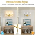 thumbnail image 6 of 5-Light Vanity Lights for Bathroom,41 in Vintage Black Bathroom Vanity Light Fixtures,with Flared White Fabric Lampshade for Bedroom,Living Room,Foyer,Hardwired,E12 Base, 6 of 7