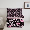 thumbnail image 5 of Manfei Pink Heart Bowtie Full Size Comforter Sets,Polka Dot Bedding Comforter Set,Pink Reversible,3pcs,1 Comforter and 2 Pillowcases, 5 of 7