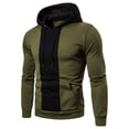 thumbnail image 1 of Pull à Capuche Rétro Lisse en Polyester pour Femmes Tailles Multiples Couleurs Multiples (Vert Armée, m), 1 of 3