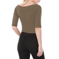 thumbnail image 3 of DARING DIVA Women's Slim Fit Pullover Boat Neck Stretchable T-Shirt S Dark Khaki, 3 of 6