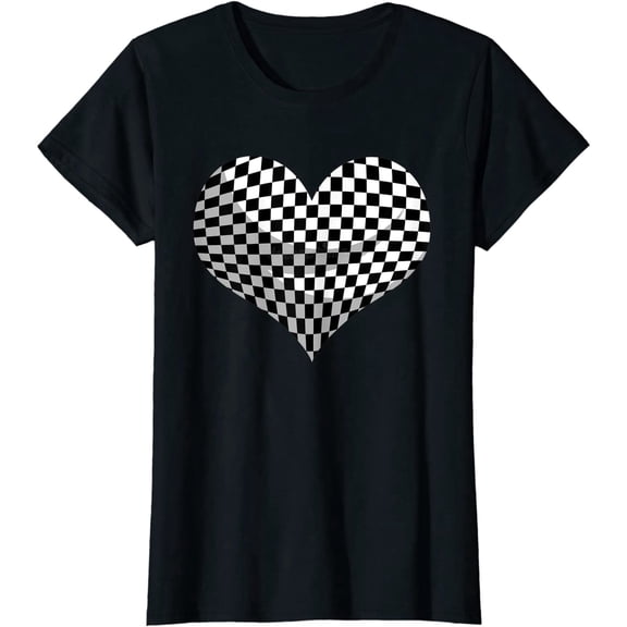 Funny Black White Checkered Cute Women T-Shirt Women Tops