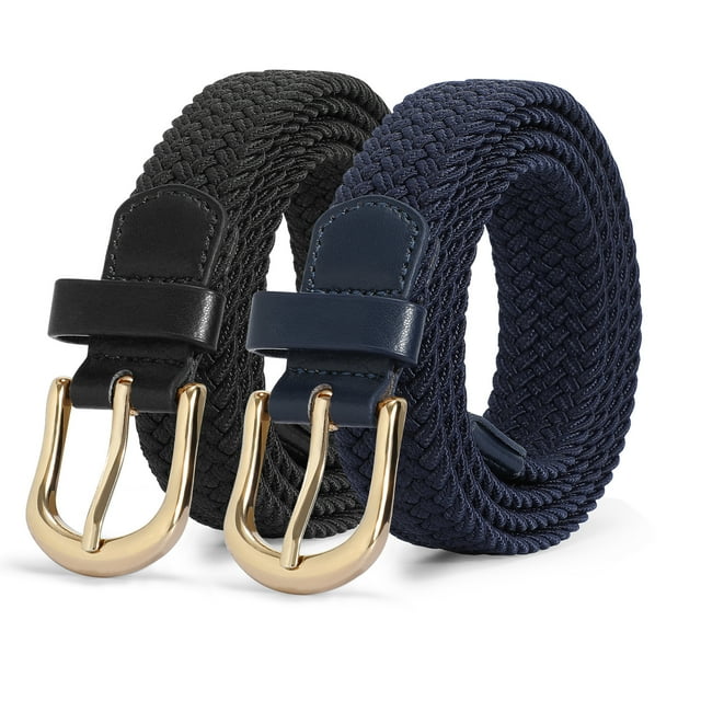 WHIPPY Elastic Braided Woven Belts for Men Women, Nylon Stretch Belt