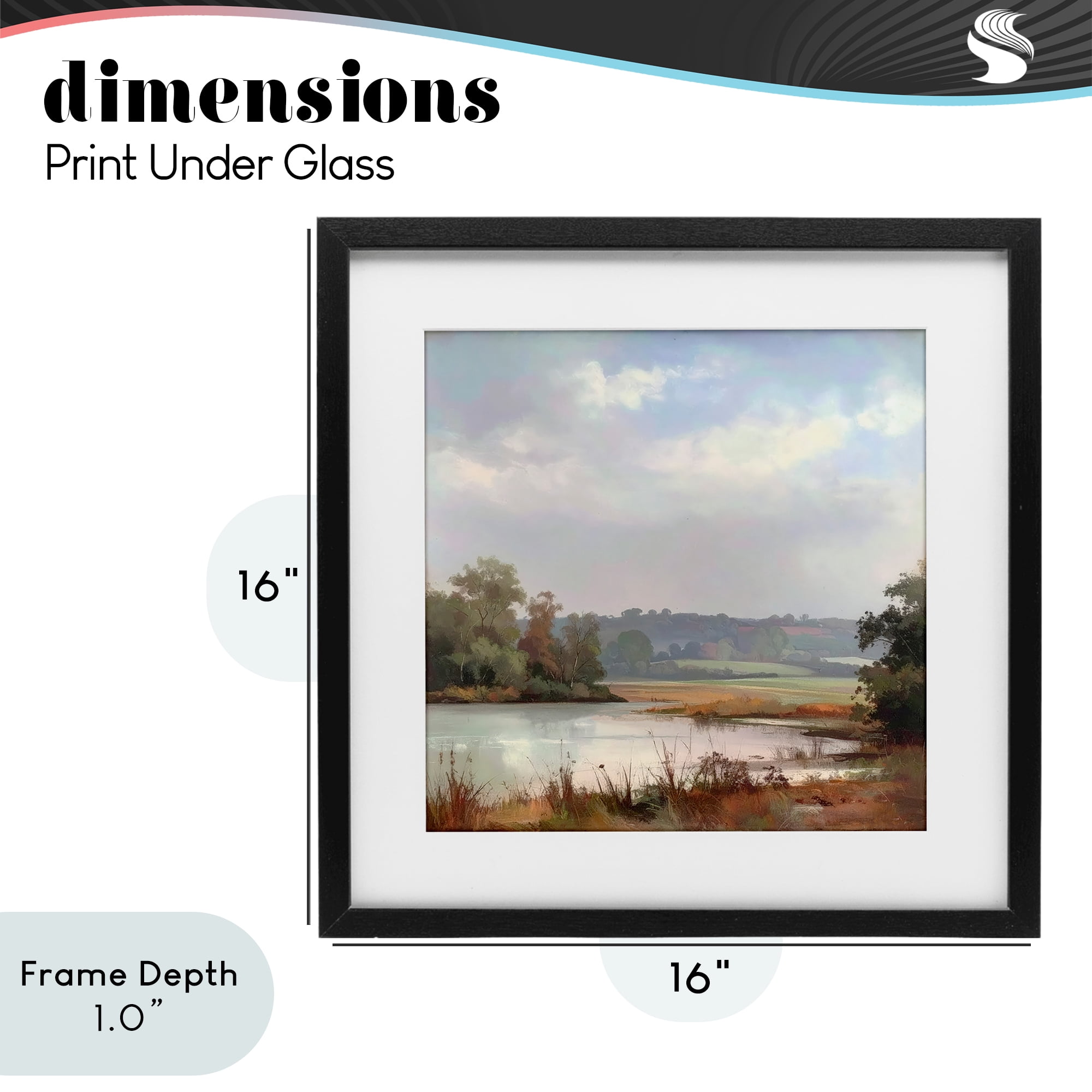 Stupell Industries Riverside Grove Scenery Black Framed Print Under Glass, design by Alonza Saunders