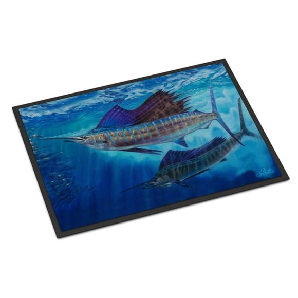 Carolines Treasures JMA2011MAT 18 x 27 in. Wide Open Sailfish Indoor or Outdoor Mat
