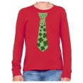 thumbnail image 1 of Tstars Boys Unisex Irish Clover Tie Gifts for Irish St Patricks Day Shamrock Cool Kids St Patricks Day Awesome Tie Shirts Gift for Boys Irish Shirt Pride Proud Irish Kids Long Sleeve T Shirt, 1 of 6