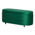 thumbnail image 2 of Costaelm Alaia 42.5" Wide Mid-Century Modern Upholstered Velvet Oval Storage Ottoman Bench, Green, 2 of 3