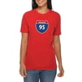thumbnail image 3 of Big Size Interstate Highway 95 Graphic Design Deluxe Jersey T-Shirt - Red 2XL, 3 of 4