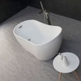 thumbnail image 4 of Woodbridge 54" Acrylic Freestanding Bathtub Contemporary Soaking Tub with Brushed Nickel Overflow and Drain, B-0006, 4 of 9