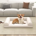 thumbnail image 4 of Costway Orthopedic Dog Bed Medium Small Dogs with 3-Side Bolster Non-Slip Bottom Zippers Beige, 4 of 10