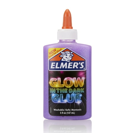 Elmer's Glow-in-the-Dark Liquid Glue, Great for Making Slime, Washable, Purple, 5