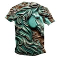 thumbnail image 4 of ZCFZJW 3D Horse Print T-Shirts for Men Big and Tall Regular Fit Casual Summer Short Sleeve Western Shirts Vintage Print Daily Vacation Tees Tops Multicolor#09 XXL, 4 of 6