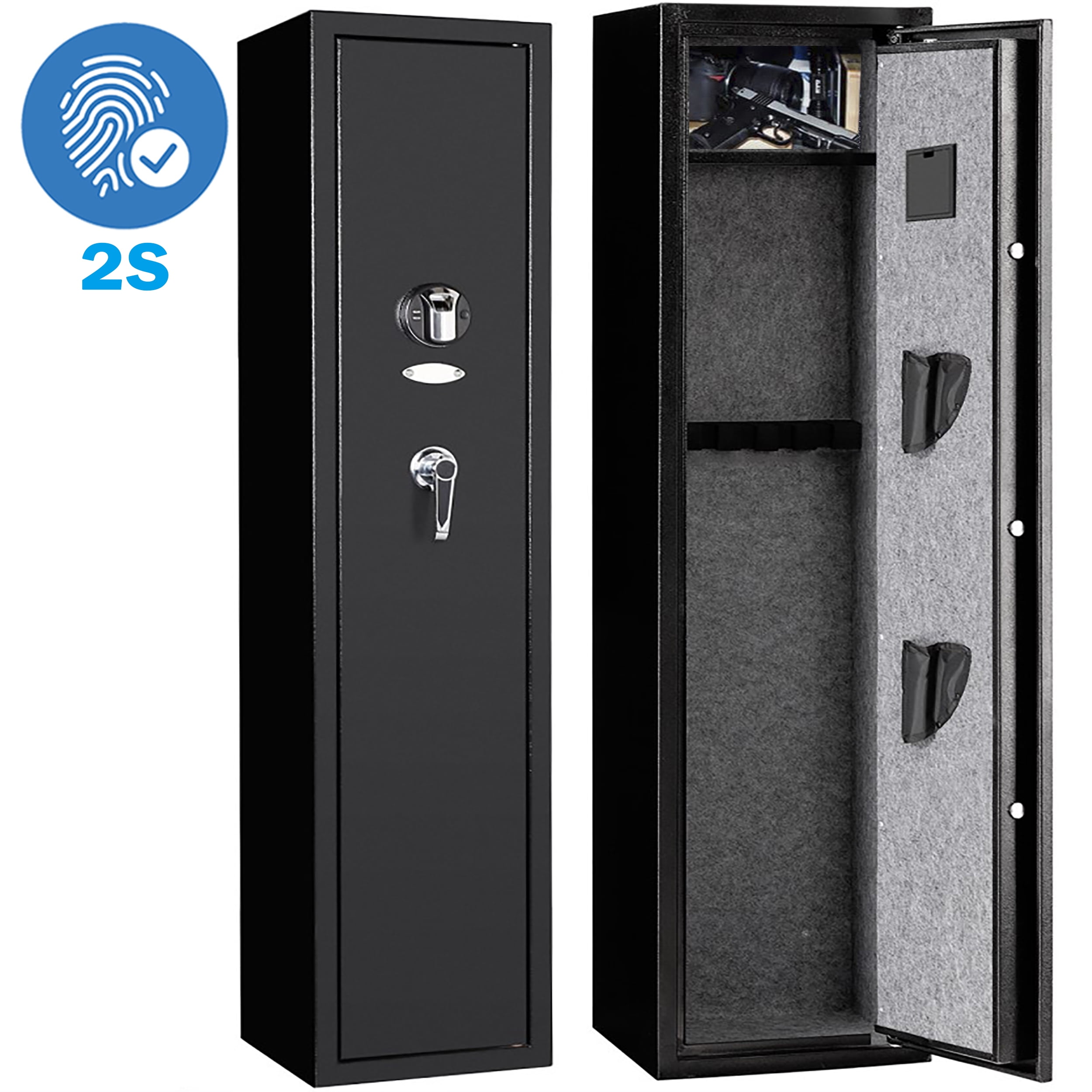 Gun Safe Fingerprint 2s Quick Access, Electronic Gun for 4