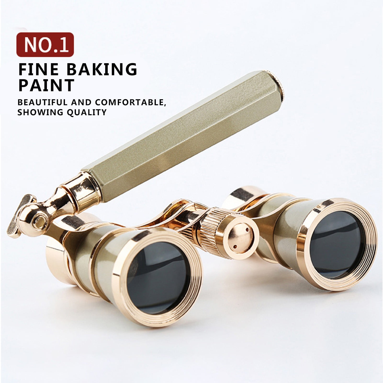 Vintage Opera Glasses Binoculars 3X25, Metal Theater Binoculars with Adjustable Handle, Compact Mini Binoculars for Adults Women Kids in Concerts, Opera, Cinema and Musical Performances