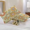 thumbnail image 2 of Yellow Green Boho Floral Lumbar Pillow Covers 20x12 Inch Set of 2, Retro Rustic Abstract Flowers Waterproof Outdoor Pillow Covers, Decorative Cushion Pillowcases for Couch, Sofa, Bed, Garden, Patio, 2 of 9